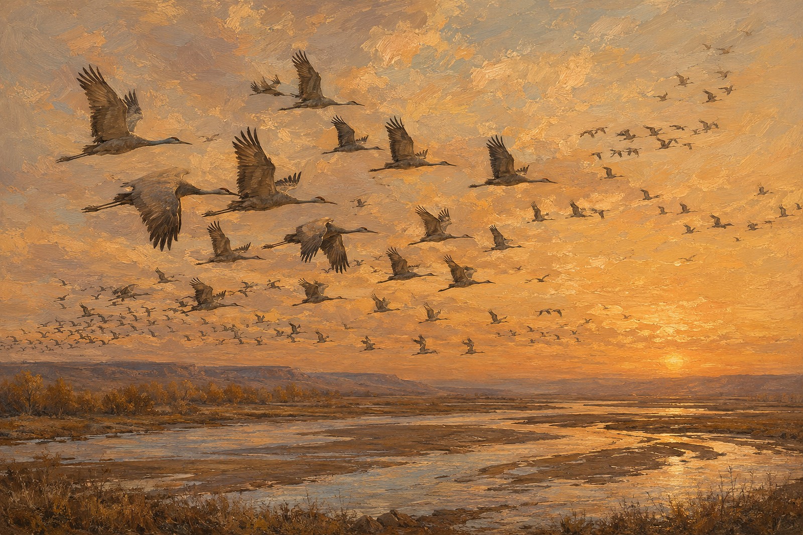 Cranes Returning to the Platte