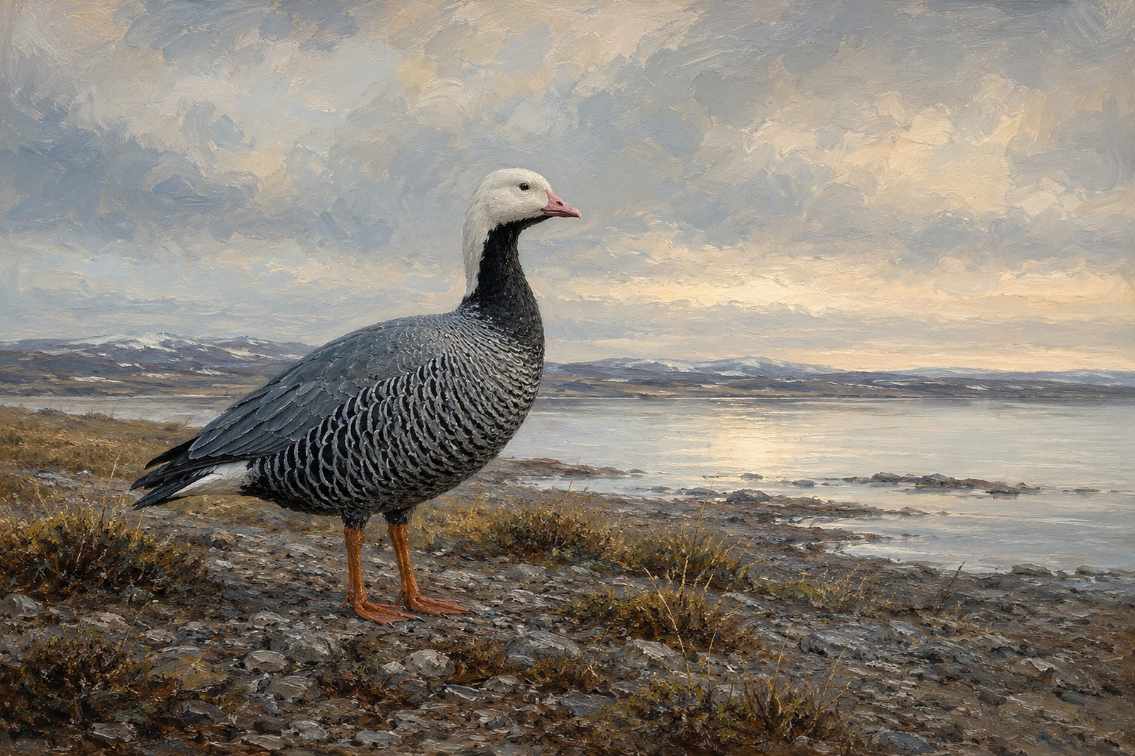 Emperor Goose on Tundra Shore