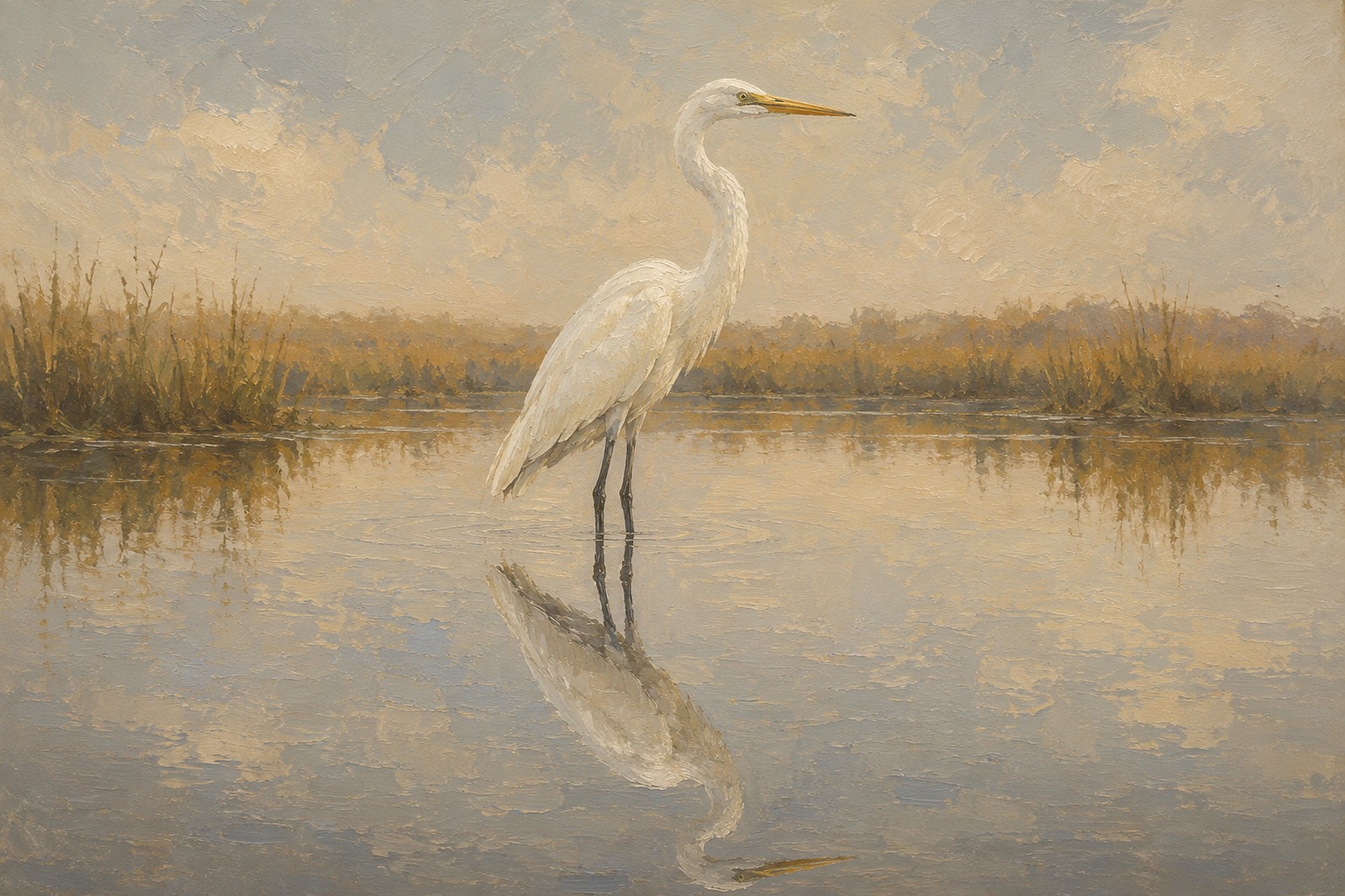 Great Egret with Reflection