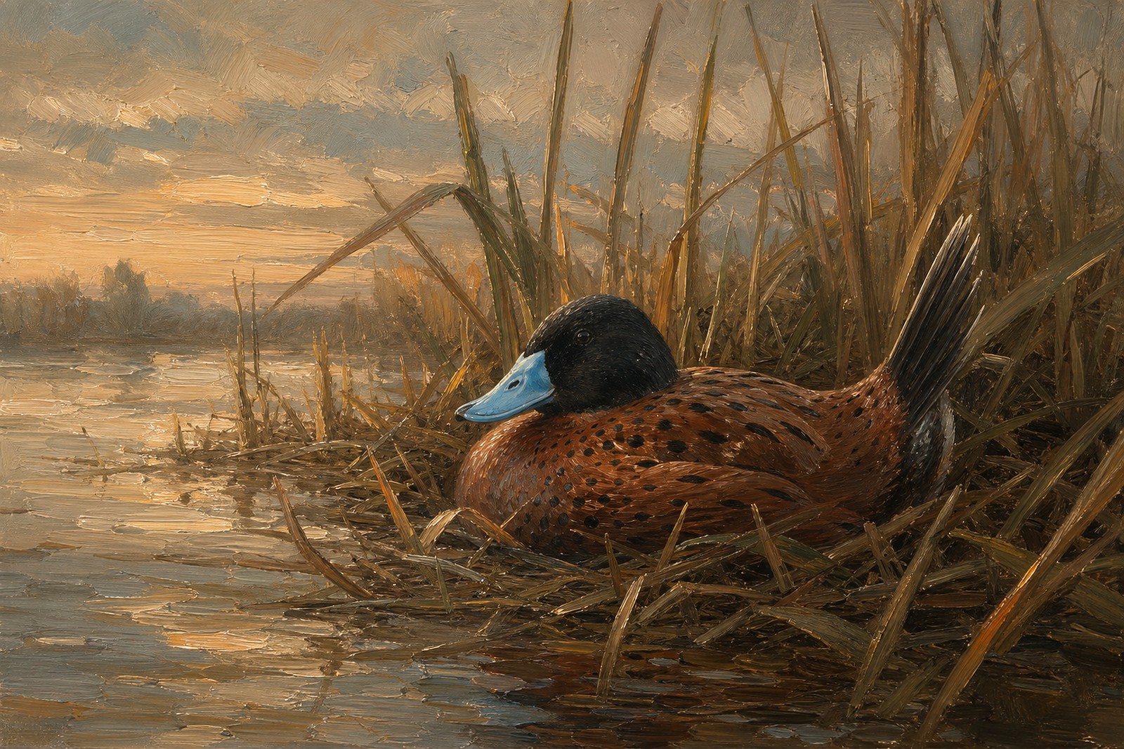 Masked Duck in Southern Reeds