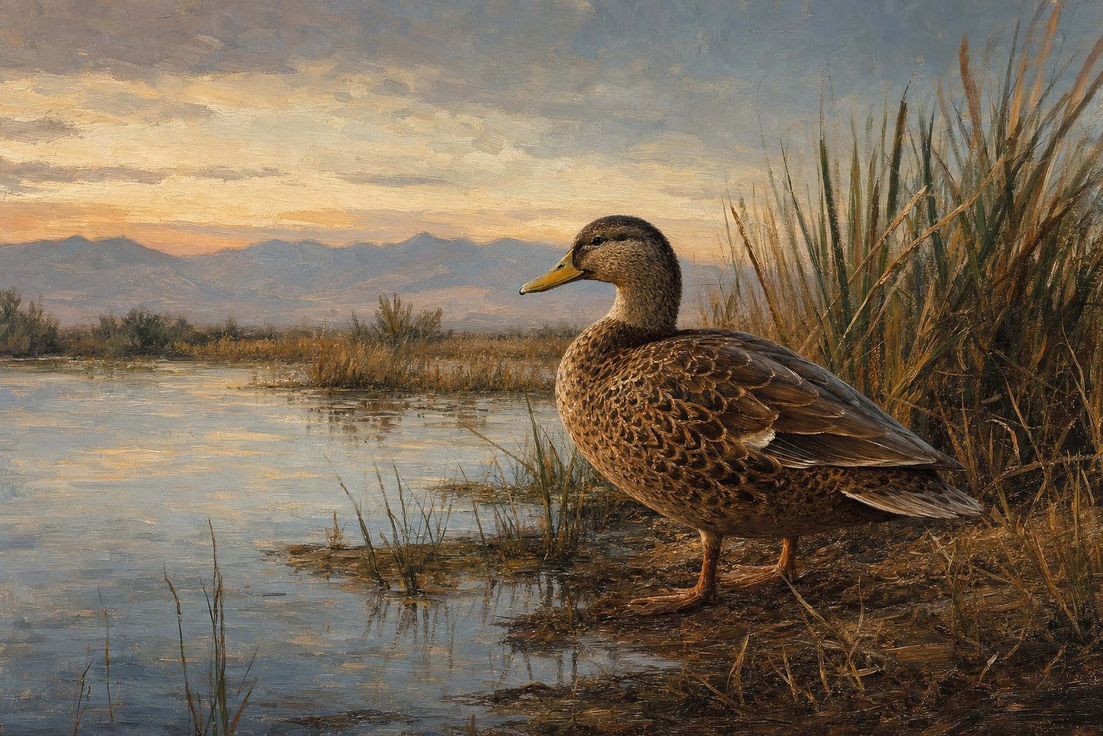 Mexican Duck in Desert Wetland