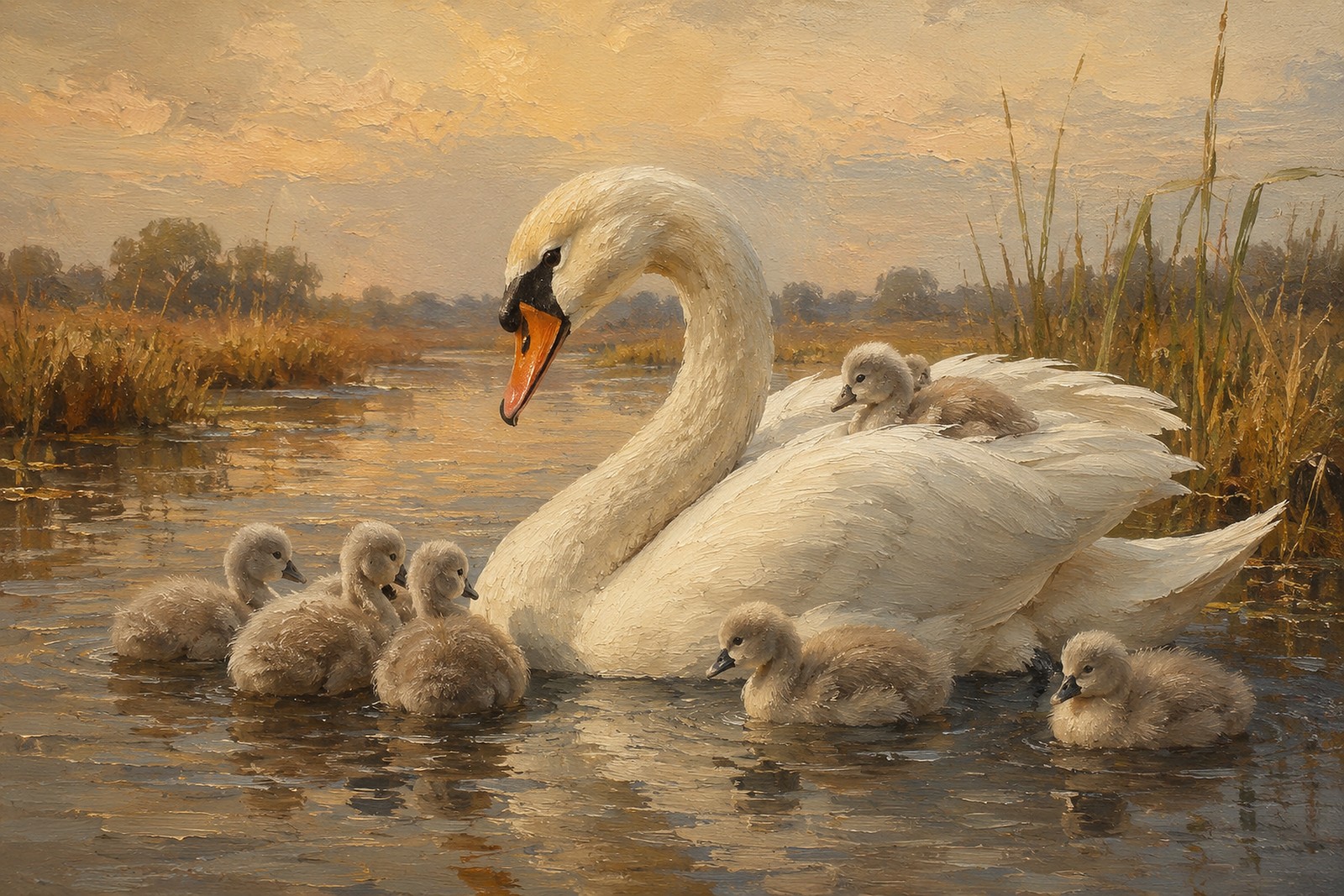 Mute Swan with Cygnets