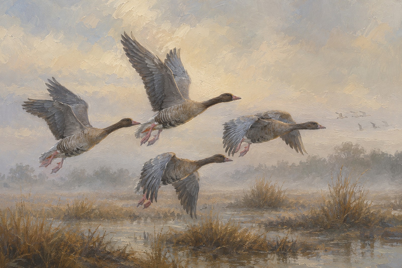 Pink-footed Geese in Mist