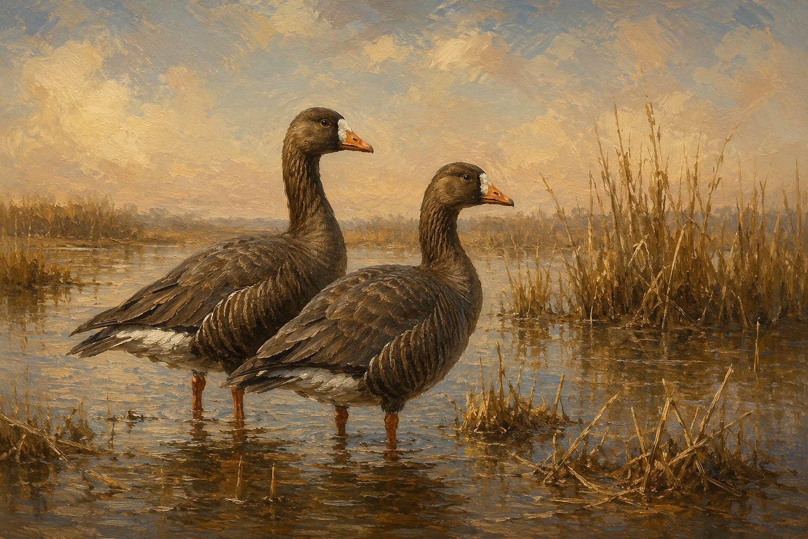 Tule Geese in California Wetland
