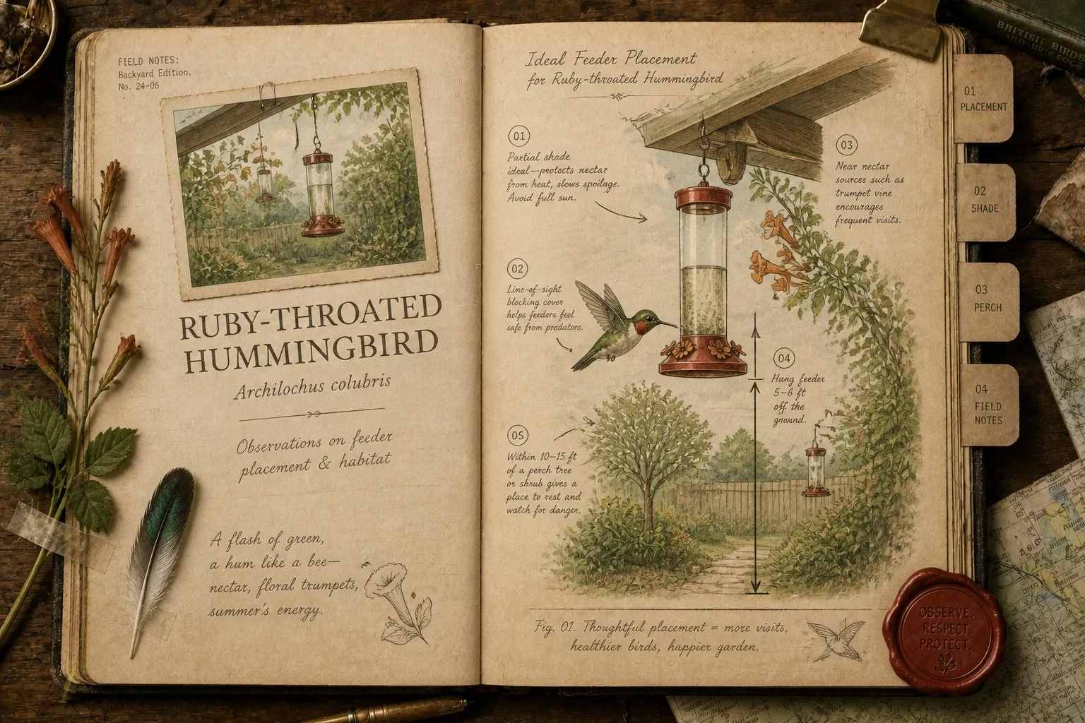 Where to Hang a Hummingbird Feeder (Not a Nest)