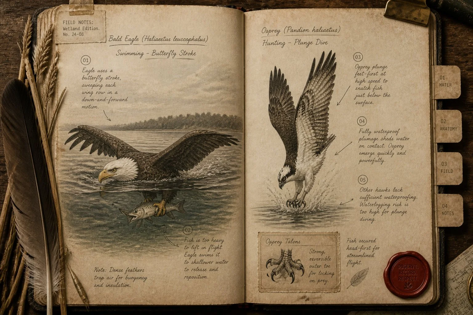 Can Hawks Swim? Yes - But Only When They Have To