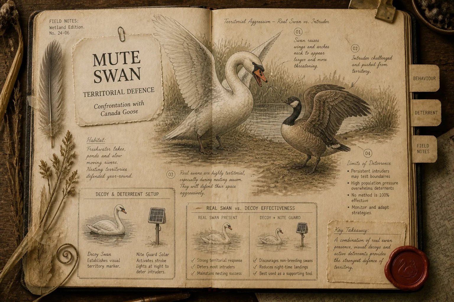 Do Swans Keep Geese Away? Real Swans Yes, Decoys No