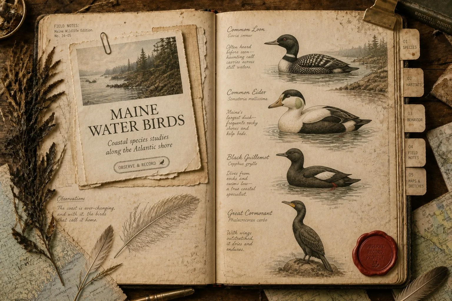 Water Birds in Maine: 24 Species of the Coast and Lakes